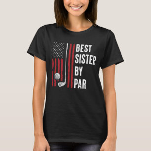 Golf Bästa syster av Par Golfer Amerikansk US Flag T Shirt
