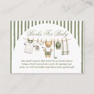 Golf Bear Baby Shower Bok Begäran Tilläggskort