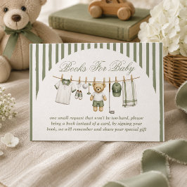 Golf Bear Baby Shower Bok Begäran Tilläggskort