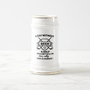 Golf & Beer Stein - "Varför ta en chans?" Gift Sejdel