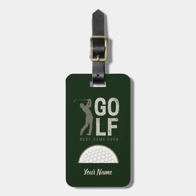 Golf Best Game Aldrig för golfer och tränare Bagagebricka (Vertikal Framsida)