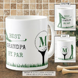 Golf BEST GRANDPA PAR Monogram kaffe Mugg<br><div class="desc">Skapa en unik personlig med monogrammet mugg för golffarfar med det roliga golfuttrycket BEST GRANDPA BY PAR i grönt och svart. Välj från andra mugg stilar på beställningssidan. Gör en minnesvärd, meningsfull farfar-gåva till hans födelsedag, morföräldrars dag, Fars dag eller en helgdag. ASSISTANS: Om du vill ha hjälp med designändringar...</div>