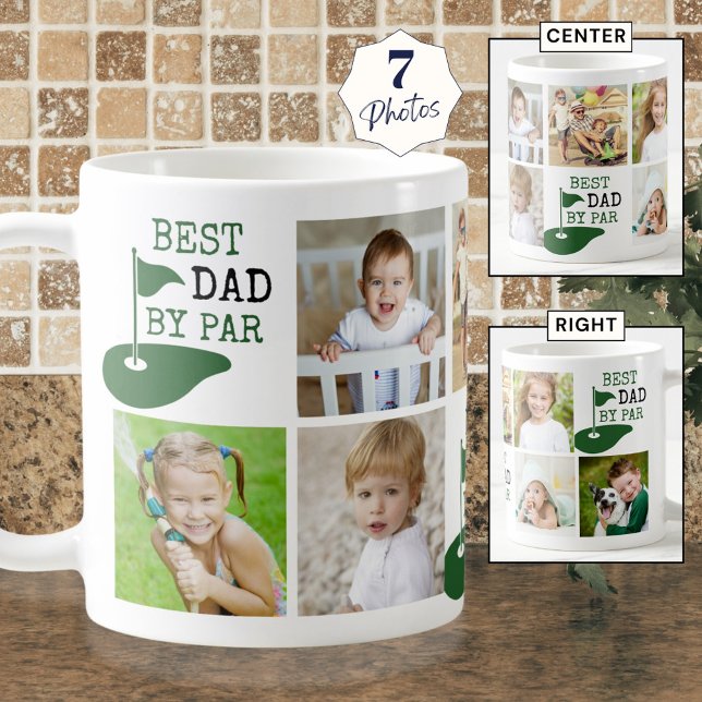 Golf BEST PAPPA BY PAR 7 Photo Collage Kaffemugg (Skapare uppladdad)
