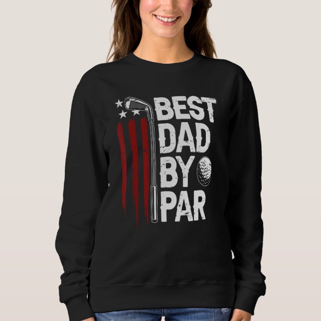 Golf Best Pappa by Par Pappa Golfer American Flagg T Shirt (Framsida)