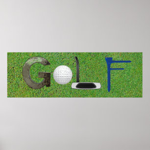 Golf bild brev poster