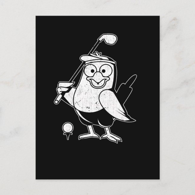 Golf Birdie Rolig Fågel Djur Humor Golf Vykort (Framsida)