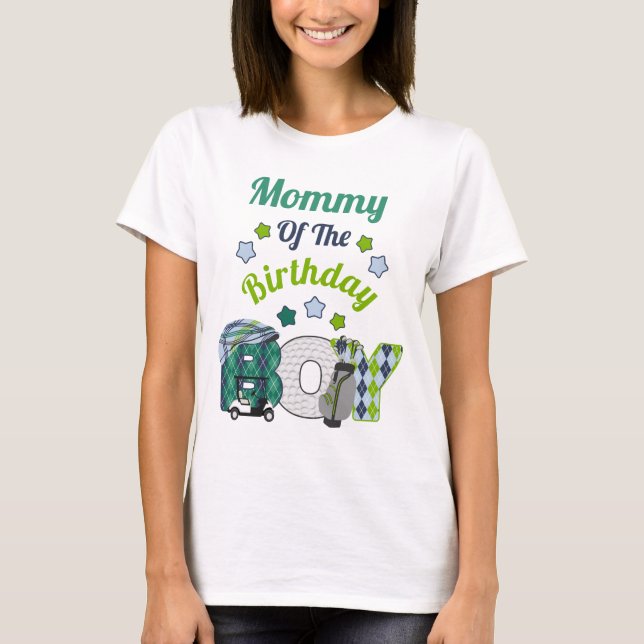 Golf Birthday Boy Shirt Mamma Golf Party Shirt T Shirt (Framsida)
