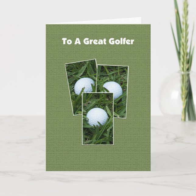 Golf Birthday Card - Golf Bollar for Your ’Birdie’ Kort (Framsida)