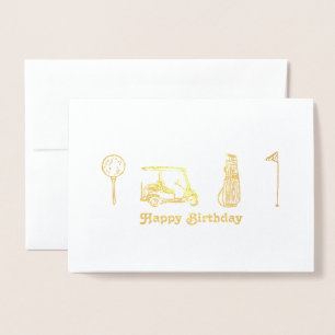 Golf Birthday Folierat Kort