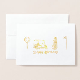 Golf Birthday Folierat Kort