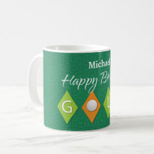 Golf Birthday Grönt Diamond Shapes