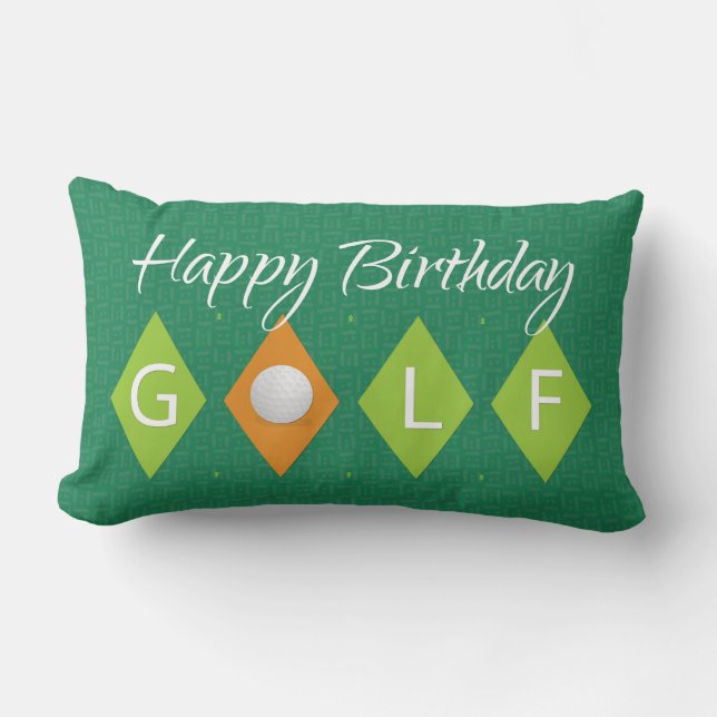 Golf Birthday Grönt Diamond Shapes Lumbarkudde (Framsida)