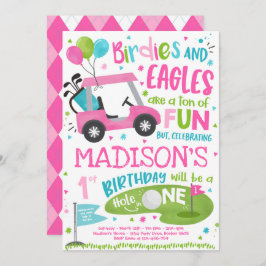 Golf Birthday Hål i en golf 1:a födelsedag Party Inbjudningar