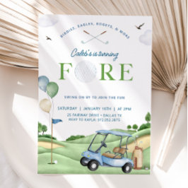 Golf Birthday-inbjudan, 4:e Golf-Födelsedagsfesten Inbjudningar
