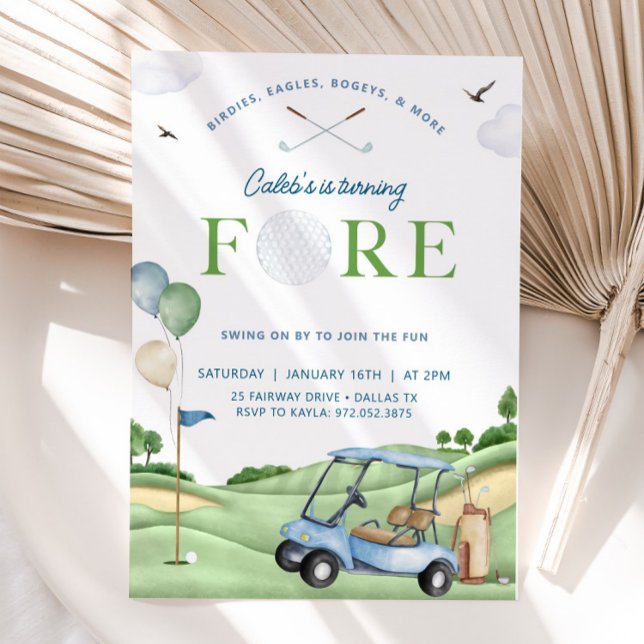 Golf Birthday-inbjudan, 4:e Golf-Födelsedagsfesten Inbjudningar (Skapare uppladdad)