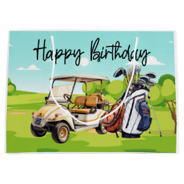 Golf Birthday med golf cart-vattenfärg