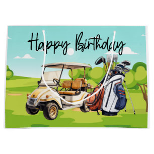 Golf Birthday med golf cart-vattenfärg