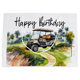Golf Birthday med golf cart-vattenfärg
