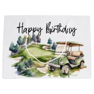 Golf Birthday med golf cart-vattenfärg
