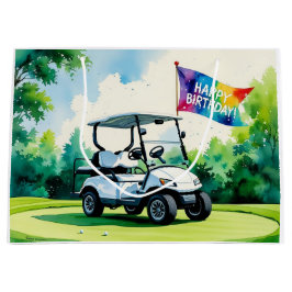 Golf Birthday med golf cart-vattenfärg