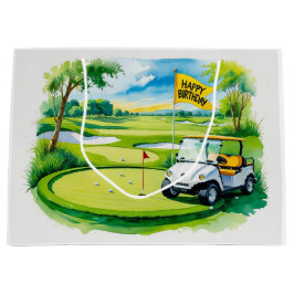 Golf Birthday med golf cart-vattenfärg