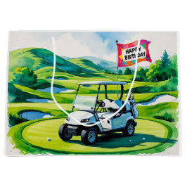 Golf Birthday med golf cart-vattenfärg