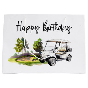 Golf Birthday med golf cart-vattenfärg
