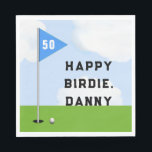 Golf Birthday Pappersservett<br><div class="desc">Lustigt golftemat party eller händelserumlackor med golfkonst. Om du vill anpassa redigeringstexten för att lägga till namn och golfens födelsedagsålder.</div>