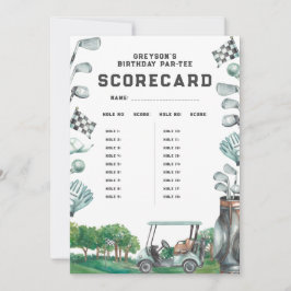 Golf Birthday Par-Tee | 18 styrkort för Hål Inbjudningar