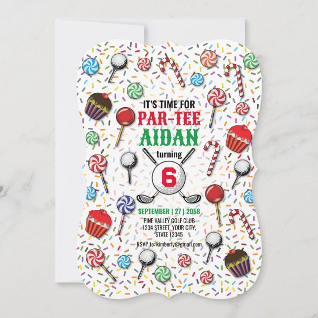 Golf Birthday Par-Tee Design (Framsida)