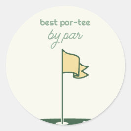 Golf Birthday Par-Tee Theme Sticker Runt Klistermärke