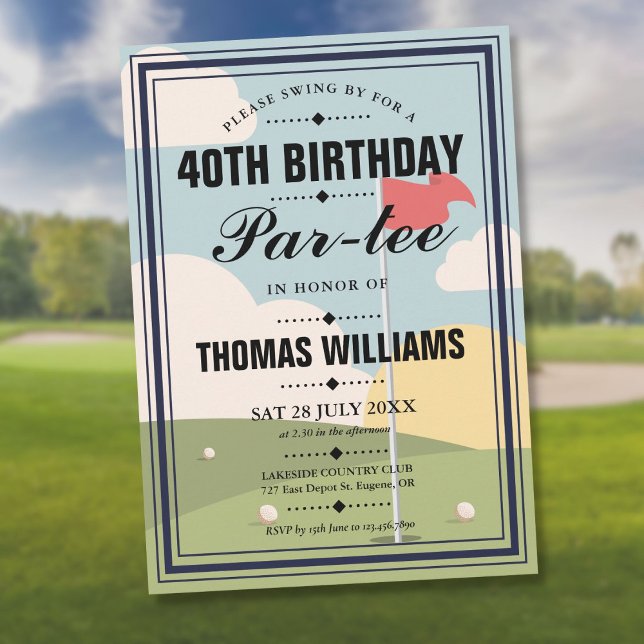 Golf Birthday Partee Party Inbjudningar (Golf Birthday Partee Party Invitation)