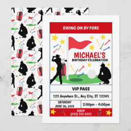 Golf Birthday Party Invitation (Men) Inbjudningar