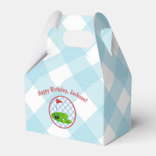 Golf Birthday Play Blue Gingham Land Klubb Presentaskar