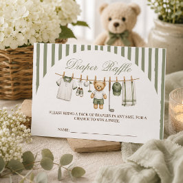 Golf Björn Baby Shower Blöja Lotteri Tilläggskort