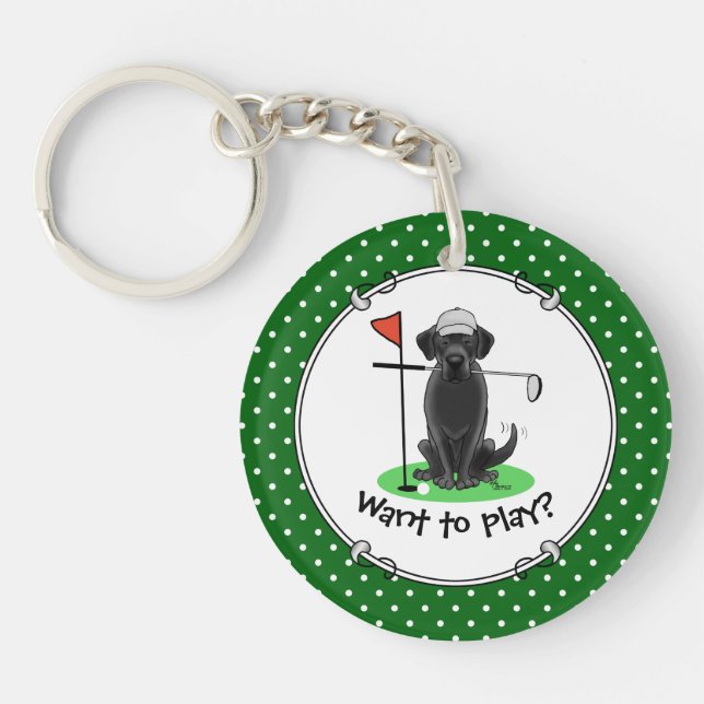 Golf Black Labrador Retriever Hund - Cute (Framsidan)