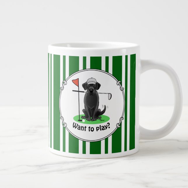 Golf Black Labrador Retriever Hund - Cute Jumbo Mugg (Höger)