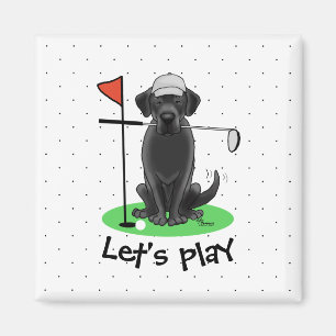 Golf Black Labrador Retriever Hund - Cute Magnet