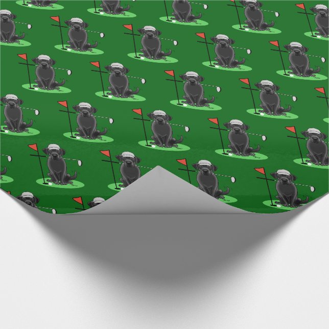 Golf Black Labrador Retriever Hund - Cute Presentpapper (Hörn)
