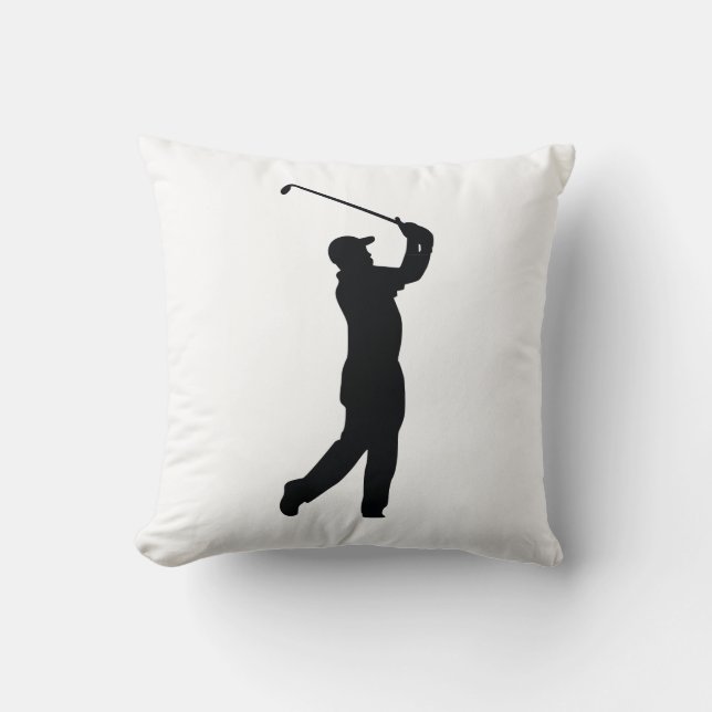 Golf Black Silhouette Shadow Kudde (Framsida)