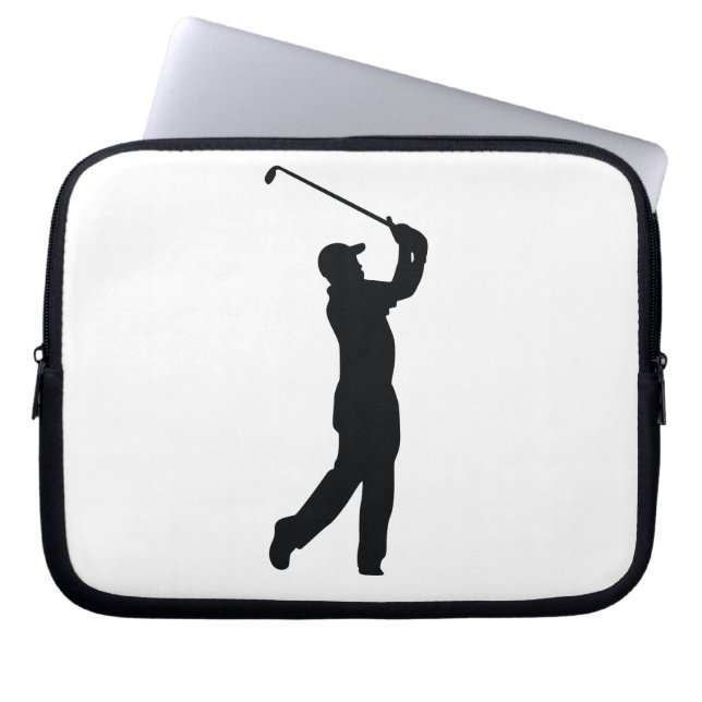 Golf Black Silhouette Shadow Laptop Sleeve (Framsidan)