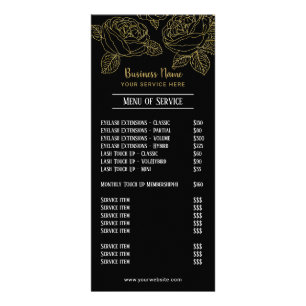 Golf Blommönster Black Eyelash Salon Pris List Reklamkort