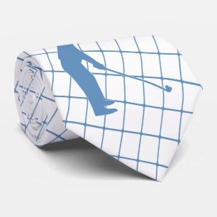 Golf Blue Silhouette Golfer och Golf Klubb 2 Slips
