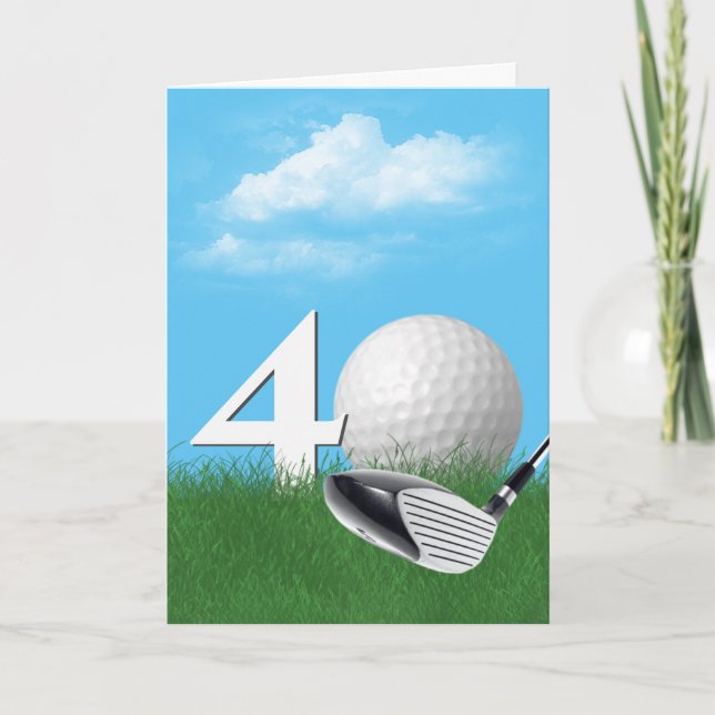 Golf Boll, 40:e födelsedag i gräs Kort (Framsida)