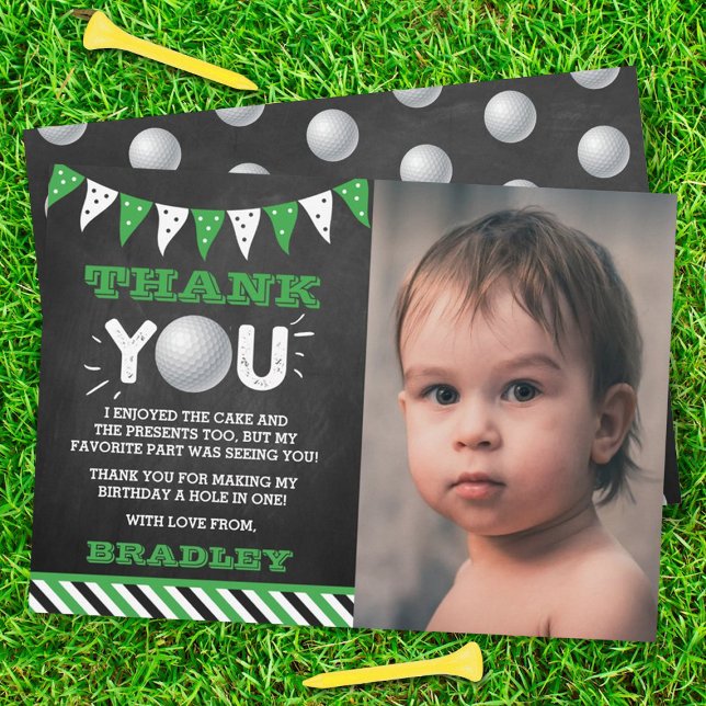 Golf Boll - alla åldrar - födelsetal Tack Kort (Skapare uppladdad)