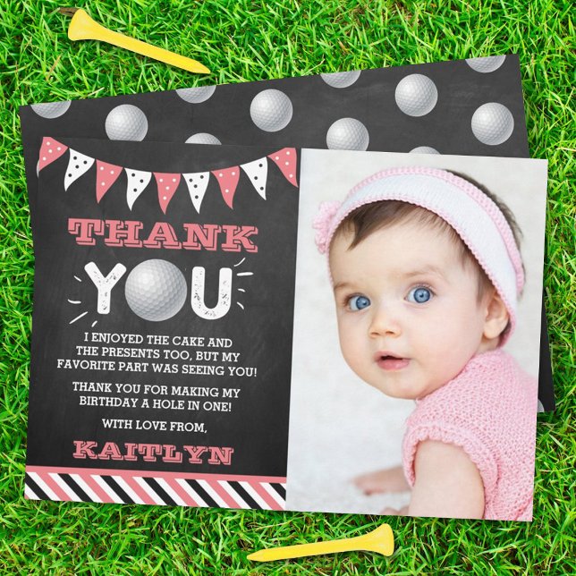 Golf Boll - alla åldrar - födelsetal Tack Kort (Skapare uppladdad)