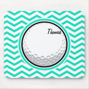 Golf Boll; Aqua Grönt Chevron Musmatta