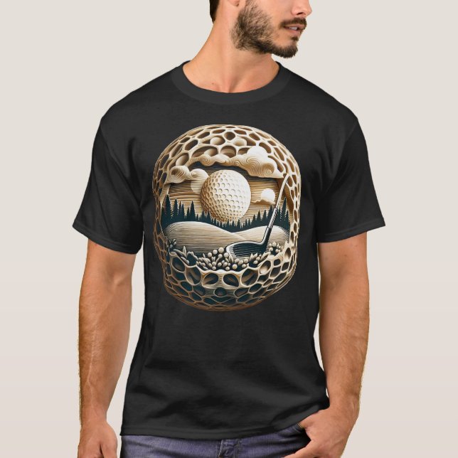 Golf Boll Artistry Elegance on Golfing Grönt T Shirt (Framsida)