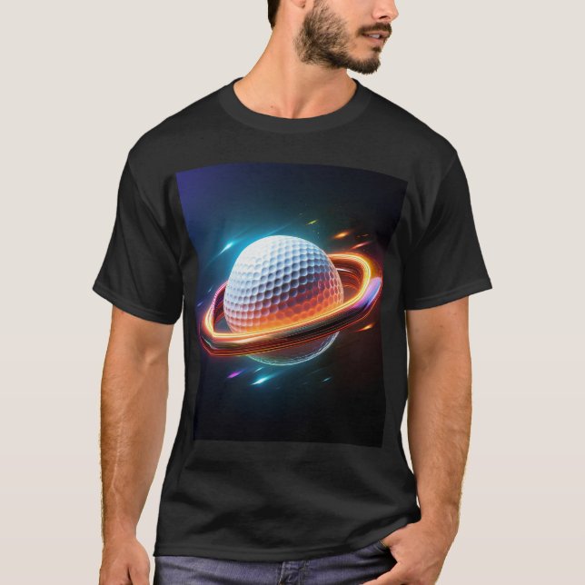 Golf Boll as Saturnus Planet T Shirt (Framsida)
