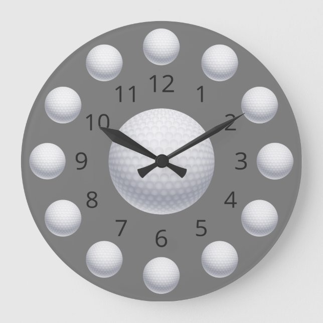 Golf Boll Atom Clock med siffror Stor Klocka (Framsida)